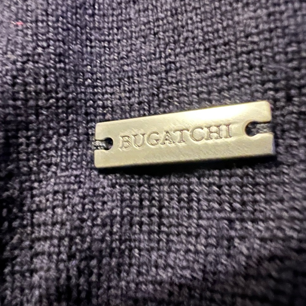 Bugatchi Men's Dark Blue Zip-Up Sweater - Picture 2 of 6